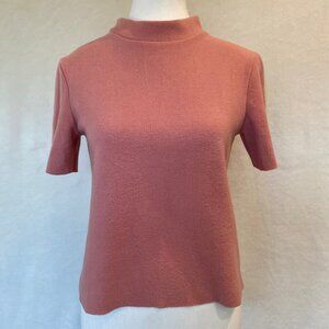 Zara Trafaluc Short Sleeve Sweater with Mock Turtleneck Color Rose Size 26/XS/S